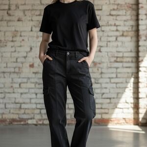 Harley-Davidson Women's Black Wash Cargo Pants Sz 6